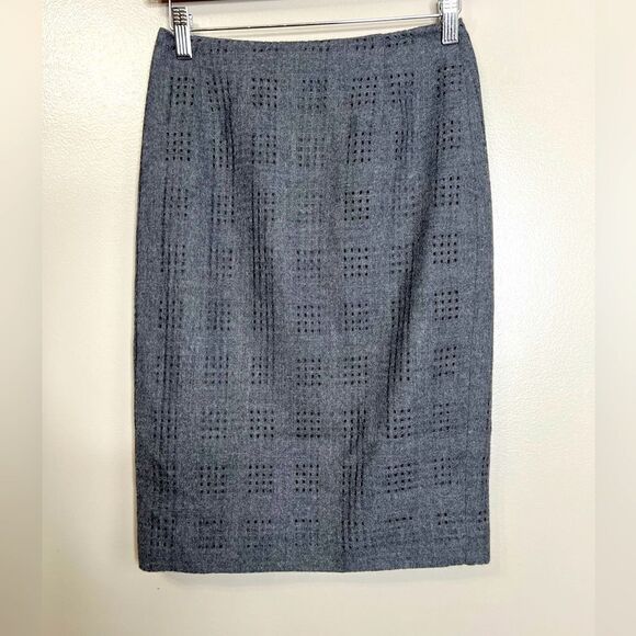 ESCADA gray cutout pencil style skirt size 40(xs/s) career wear office academia - Picture 1 of 5